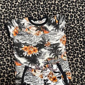 Maje Floral Print Set with Orange Accents